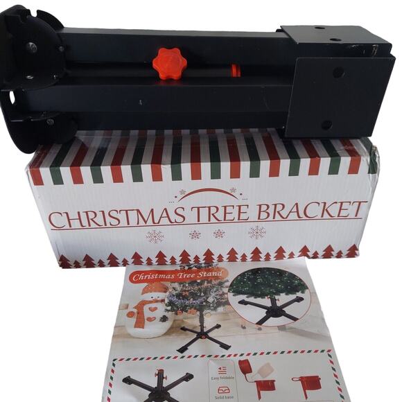 Artificial Christmas Tree Stand 1" 1.25" Or 1.5" Pole Sturdy Metal Folds Easy - Picture 1 of 16